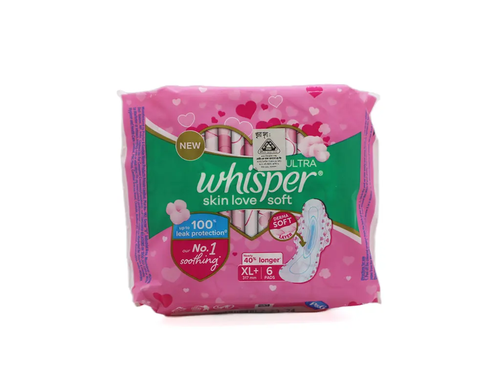Whisper Ultra Soft 6(±)1Pcs Pads (XL+)