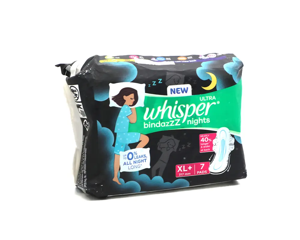 Whisper Bindazzz Nights 7Pcs Pads (XL+)