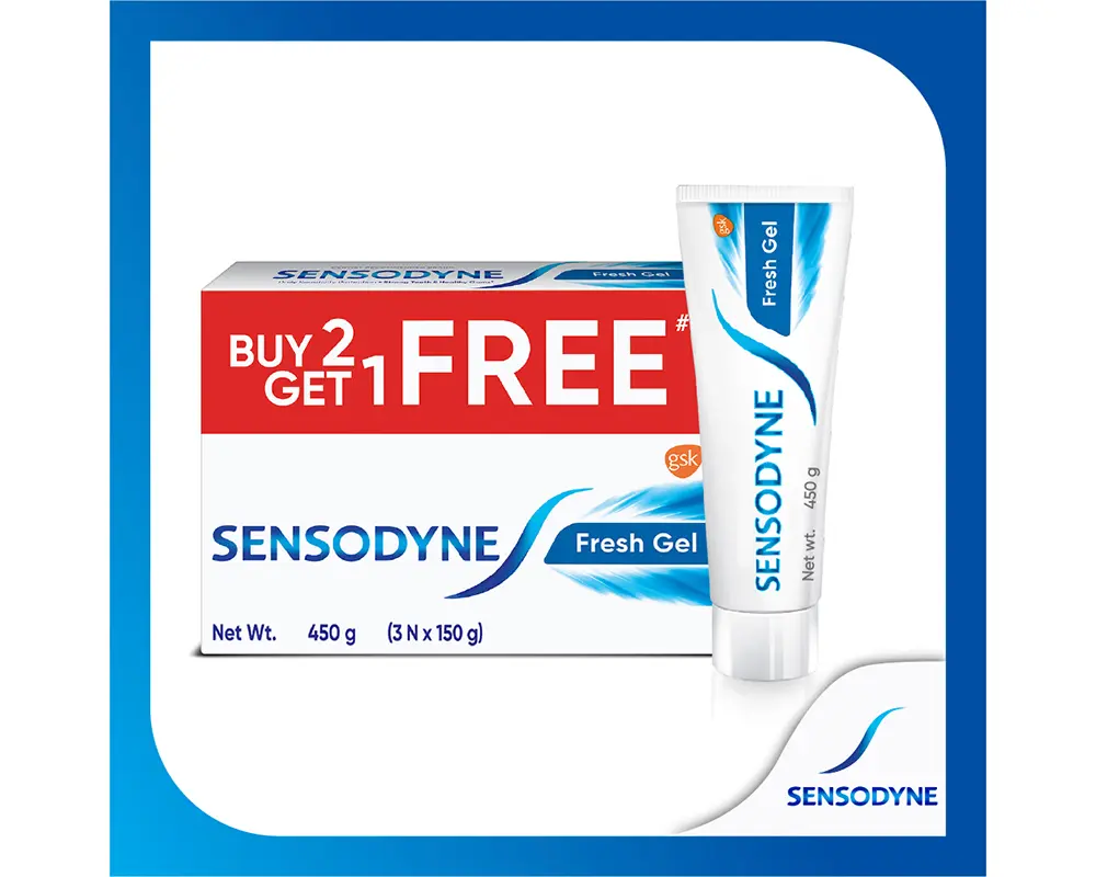 Sensodyne Fresh Gel Toothpaste 150gm (Buy2 Get1 Free)