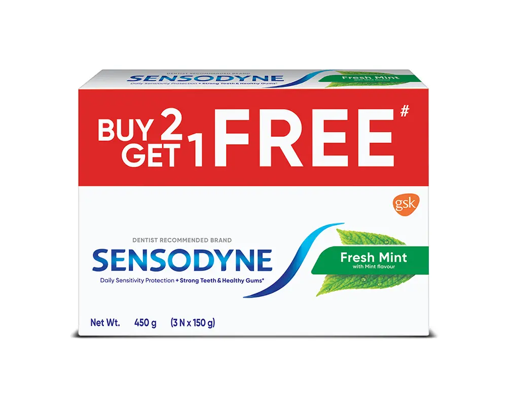 Sensodyne Fresh Mint Toothpaste 150gm (Buy2 Get1 Free)
