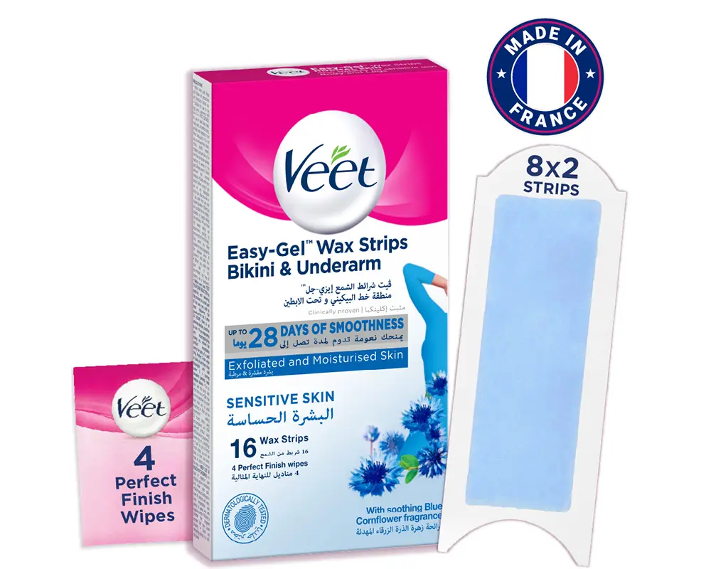 Veet Wax Strips Sensitive Skin 16Pcs