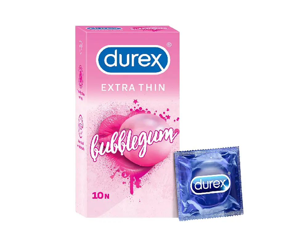 Durex Extra Thin Bubblegum Condoms – 10Pcs
