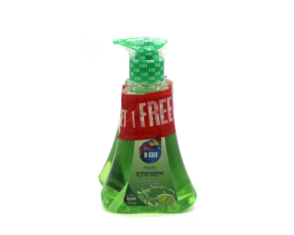 D-Care Hand Wash Fresh Lime 200ml (Buy1 Get1 Free)
