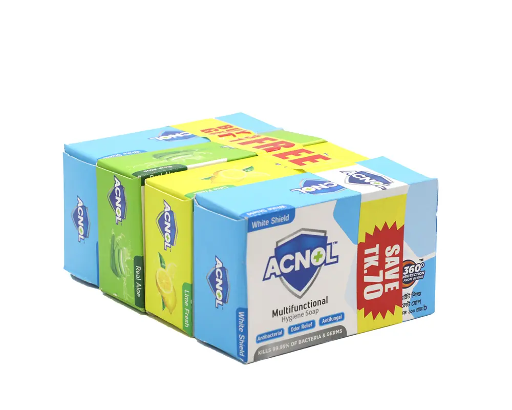 ACNOL White Shield Multifunctional Hygiene Soap 100gm (Buy3 Get1 Free)