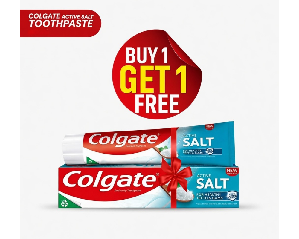 Colgate Active Salt Toothpaste 60gm (Buy1 Get1 Free)