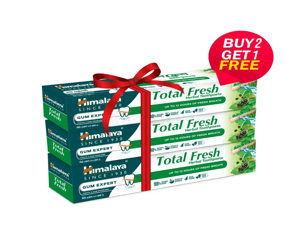 Himalaya Total Fresh Toothpaste 80gm (Buy2 Get1 Free)