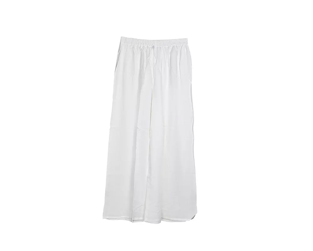 White Linen Solid Palazzo-XXXL