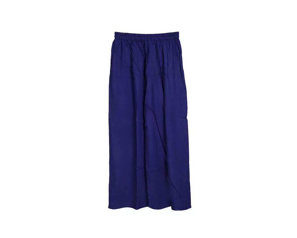 Navy Blue Linen Solid Palazzo-XXXL