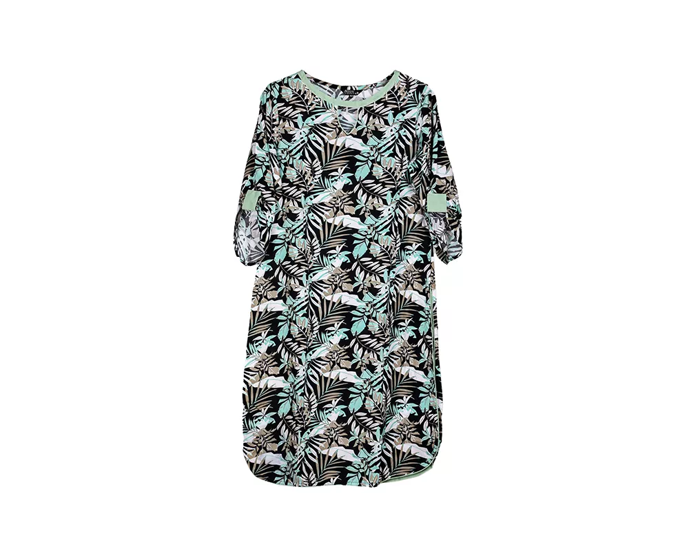 Black & Green Floral Printed Kurti-40