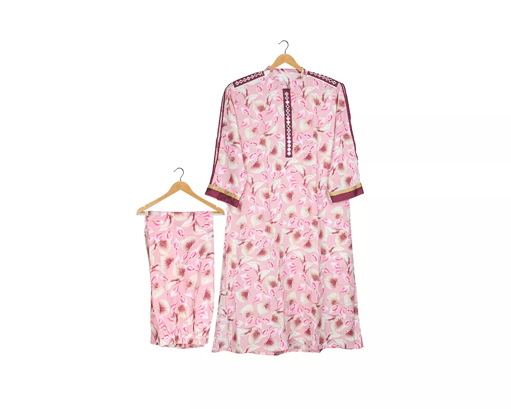 Pink Georgette Floral 2 Pcs-42